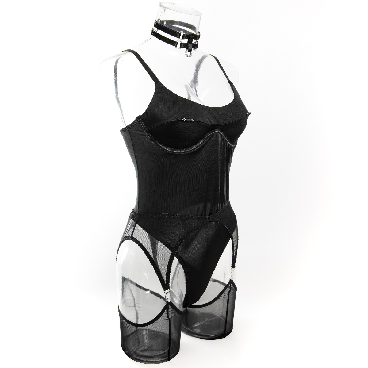 Women Body Shaping Tight Bodysuit with Stockings Seductive Body Lingerie Set